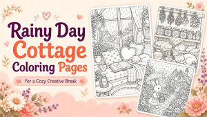 Rainy Day Cottage Coloring Pages for a Cozy Creative Break