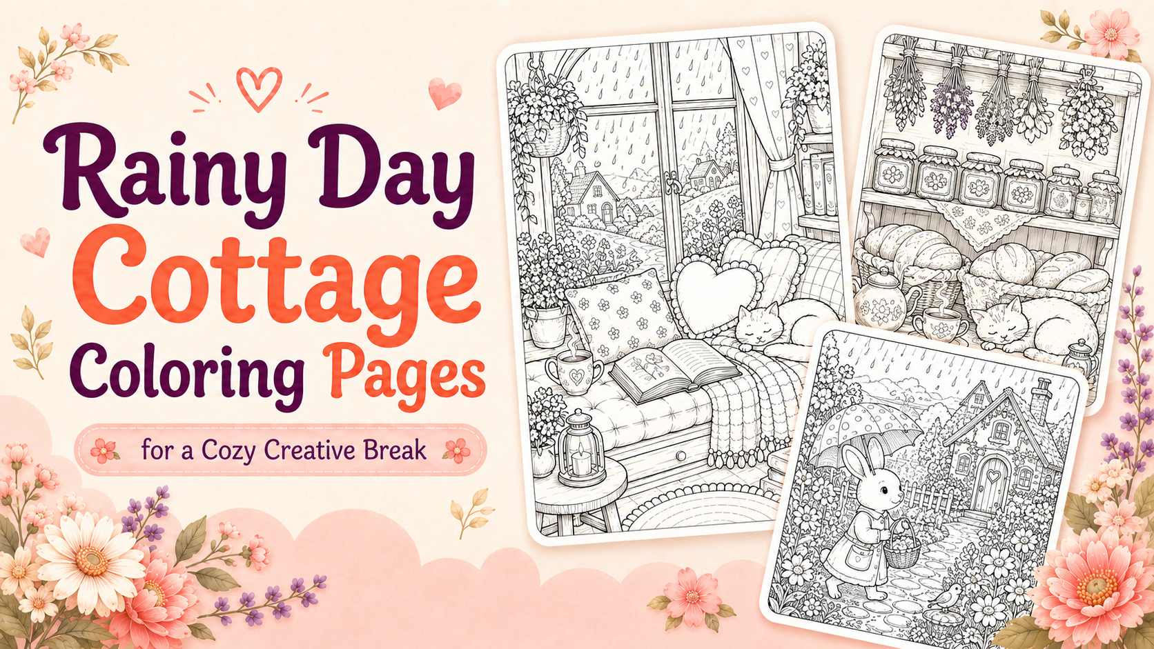 Rainy Day Cottage Coloring Pages for a Cozy Creative Break