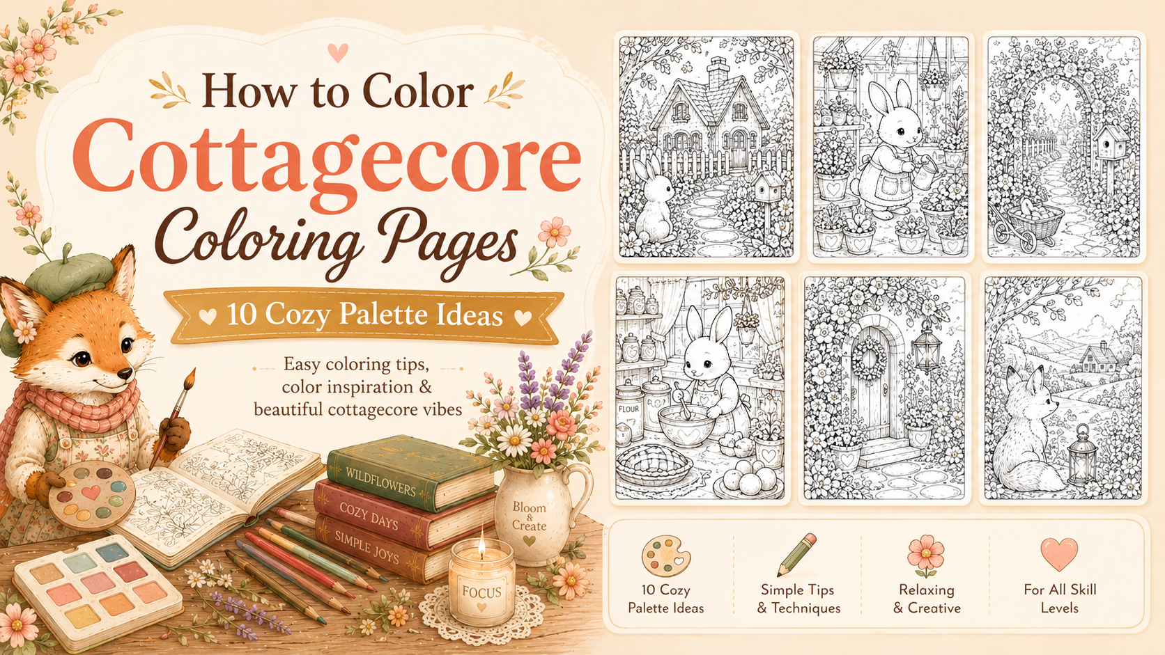 How to Color Cottagecore Coloring Pages: 10 Cozy Palette Ideas