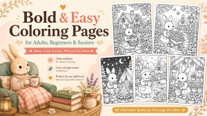 Bold and Easy Coloring Pages for Adults, Beginners, and Seniors