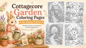 Cottagecore Garden Coloring Pages for Flower Lovers