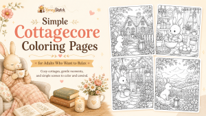 Simple Cottagecore Coloring Pages for Adults Who Want to Relax
