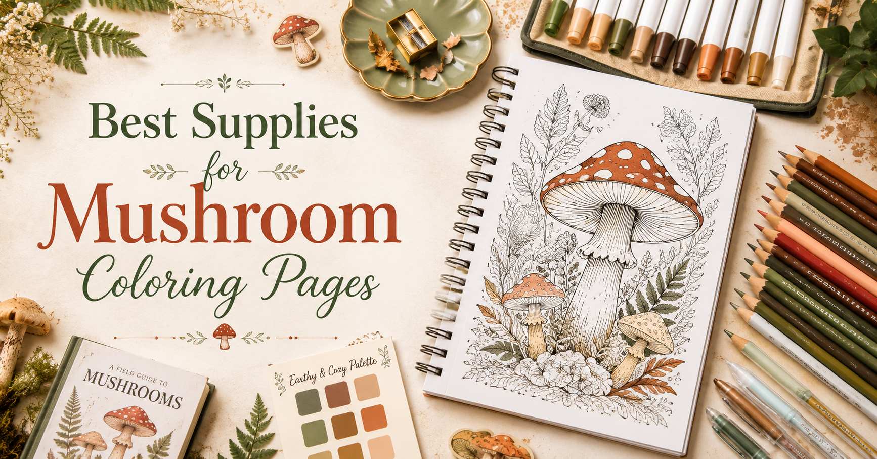 Best Supplies for Coloring Detailed Mushroom and Cottagecore Pages