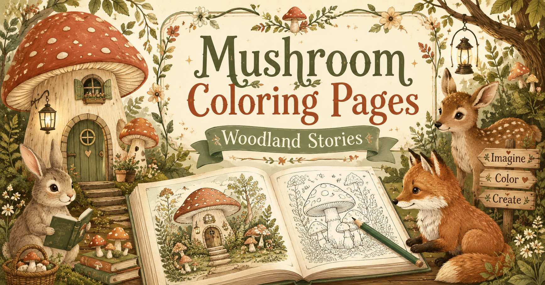 Turn Mushroom Coloring Pages Into Tiny Woodland Stories
