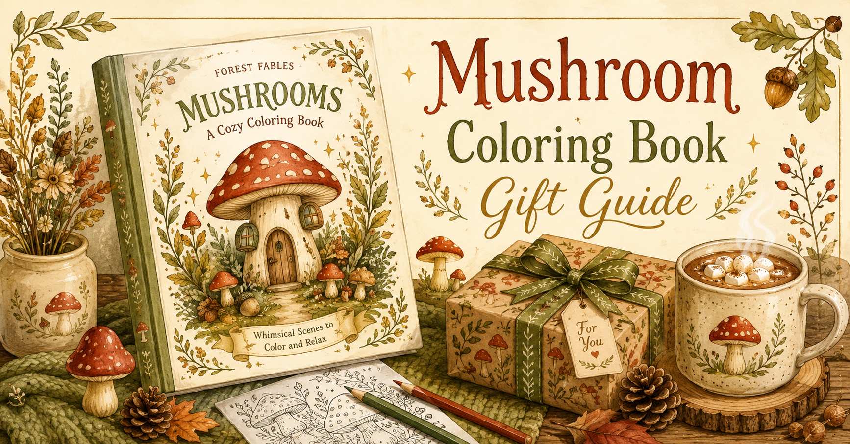 A Mushroom Coloring Book Gift Guide for Cottagecore and Nature Lovers
