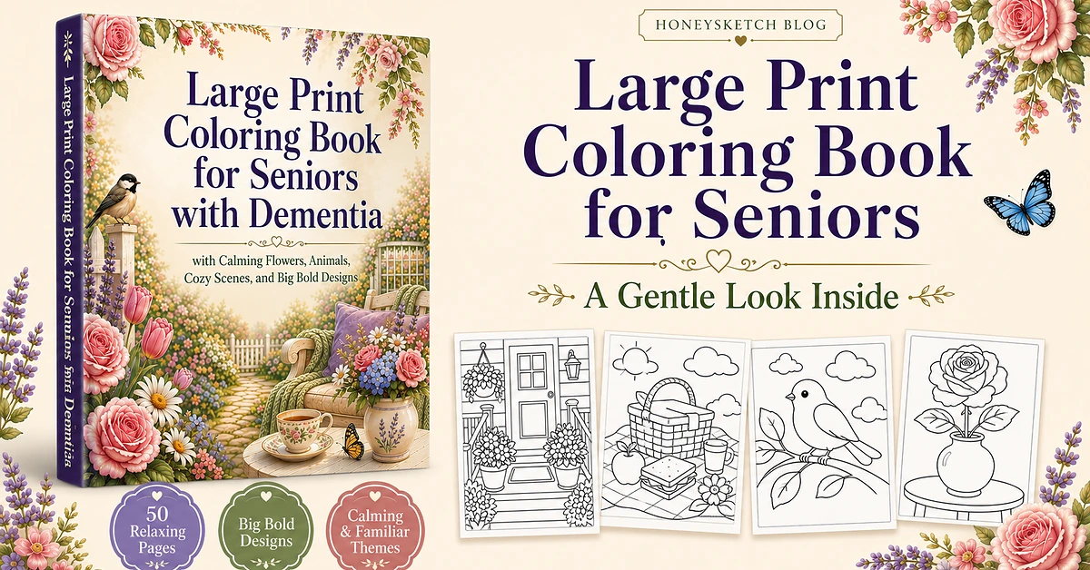 Large Print Coloring Book for Seniors With Dementia: A Gentle Look Inside
