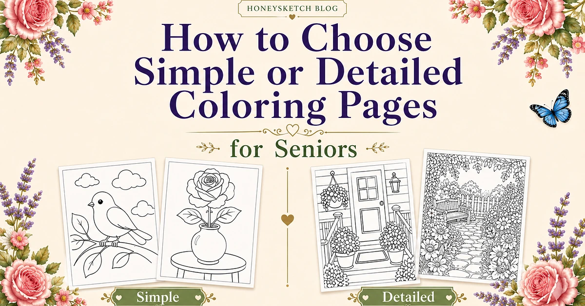 How to Choose Between Simple and Detailed Coloring Pages for Seniors